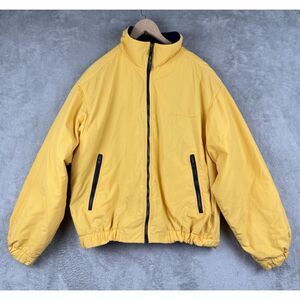 Eddie Bauer Bomber Jacket‎ Mens M Yellow Polartec Gorpcore USA Made VTG 90s